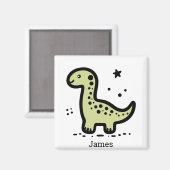 かわいいベビークジラ – かわいいズシークリーチャーラインアート マグネット (正面/裏面)