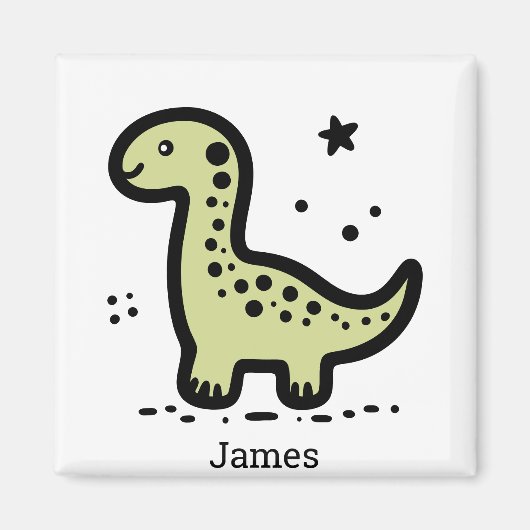 かわいいベビークジラ – かわいいズシークリーチャーラインアート マグネット (正面)