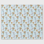 かわいいベビークマとゼブラ ラッピングペーパー (フラット)