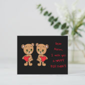 かわいいベビークマとハートカスタム、 ポストカード (スタンド正面)