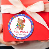 かわいいベビークマと動物園メリークリスマス ラウンドシール