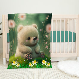 かわいいベビークマに座る花|過去記事 ベビー ブランケット