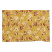 かわいいベビークマのパターン黄色 枕カバー (正面右)