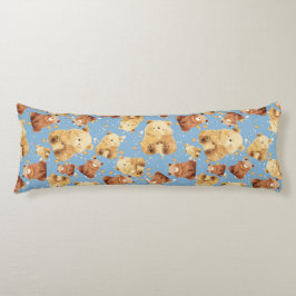 かわいいベビークマの模様（青） ボディピロー