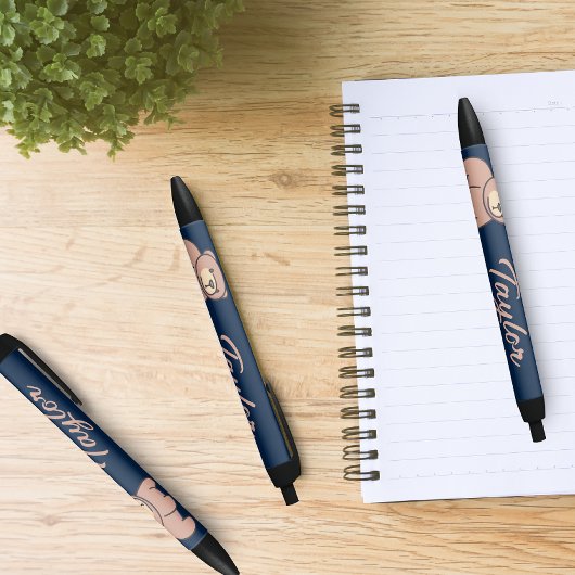 かわいいベビークマパーソナライズされたクブブラックインクペン 黒ボールペン