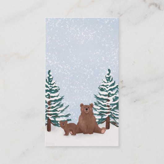 かわいいベビークマ冬の本ベビー エンクロージャーカード (裏面)