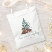 かわいいベビークマ常緑冬の赤ちゃんシャワー フェイバーバッグ (クリップ留めされた状態)