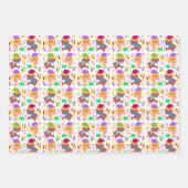 かわいいベビークリスマスおもしろい動物漫画の子供 ラッピングペーパーシート (正面2)