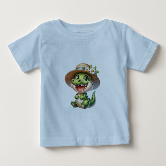 かわいいベビークロコダイル ベビーTシャツ (正面)