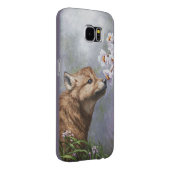 かわいいベビーグレーウルフアップと花 Case-Mate iPhoneケース (裏面/右)