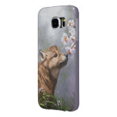 かわいいベビーグレーウルフアップと花 Case-Mate iPhoneケース (裏面左)