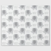 かわいいベビーグレーゾウの包み紙 ラッピングペーパー (フラット)