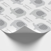 かわいいベビーグレーゾウの包み紙 ラッピングペーパー (角)