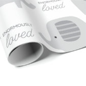 かわいいベビーグレーゾウの包み紙 ラッピングペーパー (ロールコーナー)