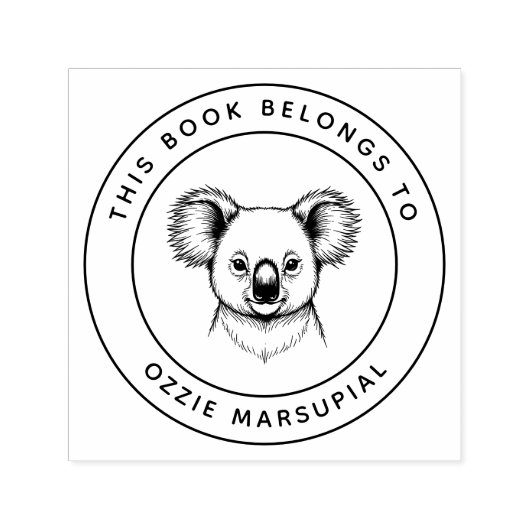 かわいいベビーコアラこの本はキッズネームに属している セルフインキングスタンプ (デザイン)