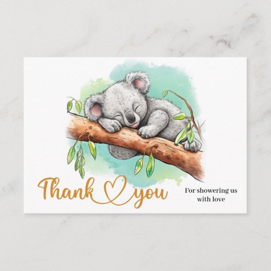 かわいいベビーコアラサンキューカード エンクロージャーカード (正面)