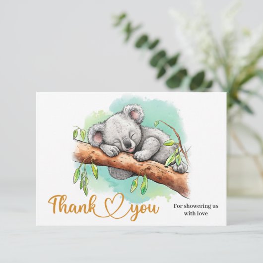 かわいいベビーコアラサンキューカード エンクロージャーカード (スタンド正面)