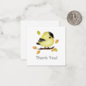 かわいいベビーゴールドフィンチバードサンキューノートカード ノートカード (正面/裏面インサイチュ)