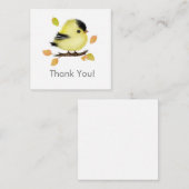 かわいいベビーゴールドフィンチバードサンキューノートカード ノートカード (正面/裏面)