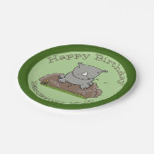 かわいいベビーサイパーソナライズされたの漫画の誕生日 ペーパープレート (アングル)