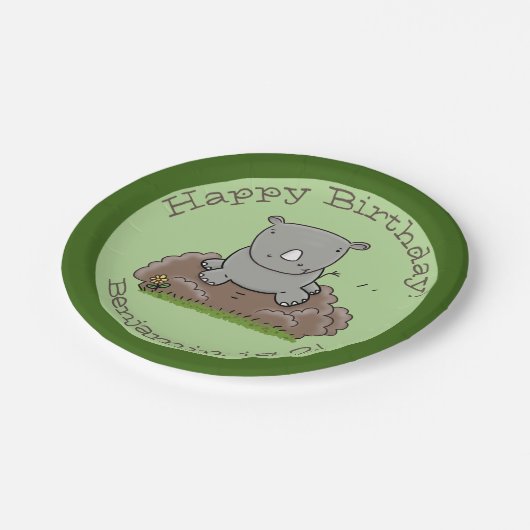 かわいいベビーサイパーソナライズされたの漫画の誕生日 ペーパープレート (アングル)