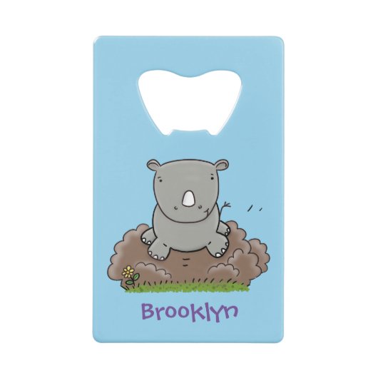 かわいいベビーサイ漫画イラストレーション クレジットカード栓抜き (正面)