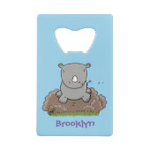 かわいいベビーサイ漫画イラストレーション クレジットカード栓抜き (裏面)