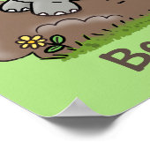 かわいいベビーサイ漫画イラストレーション ポスター (角)