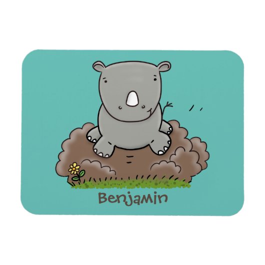 かわいいベビーサイ漫画イラストレーション マグネット (横)