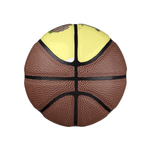 かわいいベビーサイ漫画イラストレーション ミニバスケットボール (右)