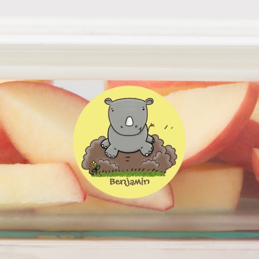 かわいいベビーサイ漫画イラストレーション ラベル (貼付)