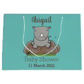 かわいいベビーサイ漫画イラストレーション ラージペーパーバッグ (正面)