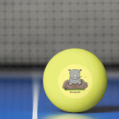 かわいいベビーサイ漫画イラストレーション 卓球ボール (ネット)