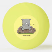 かわいいベビーサイ漫画イラストレーション 卓球ボール (裏面)