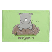 かわいいベビーサイ漫画イラストレーション 枕カバー (裏面)