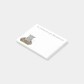 かわいいベビーサイ緑の漫画イラストレーション ポストイット (アングル)