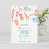 かわいいベビーサファリアニマルズベビーシャワー招待状 招待状 (スタンド正面)