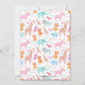 かわいいベビーサファリアニマルズベビーシャワー招待状 招待状 (裏面)