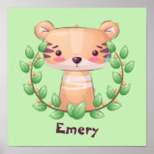 かわいいベビーサファリタイガーパーソナライズされたポスター ポスター (正面)