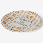 かわいいベビーサファリ動物 ペーパープレート (アングル)