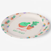 かわいいベビーサボテンとママ赤ちゃんシャワー ペーパープレート (アングル)