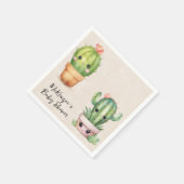 かわいいベビーサボテン多肉乳児シャワー スタンダードカクテルナプキン (角)