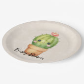 かわいいベビーサボテン多肉乳児シャワー ペーパープレート (アングル)