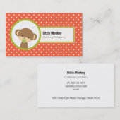 かわいいベビーサルおしゃぶり水玉模様 名刺 (正面/裏面)