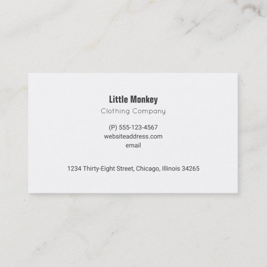 かわいいベビーサルおしゃぶり水玉模様 名刺 (裏面)