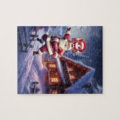 かわいいベビーサンタクロースダンスクリスマスイブ ジグソーパズル (横)