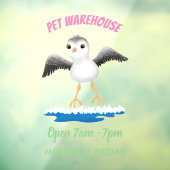 かわいいベビーサンドパイパー漫画イラストレーション ウィンドウサイン (シート3)