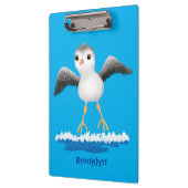 かわいいベビーサンドパイパー漫画イラストレーション クリップボード (左)