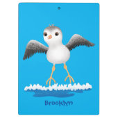 かわいいベビーサンドパイパー漫画イラストレーション クリップボード (裏面)