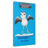 かわいいベビーサンドパイパー漫画イラストレーション クリップボード (右)